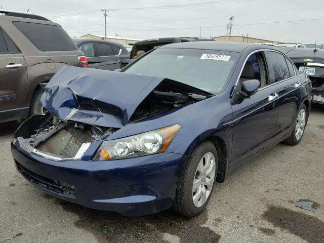 1HGCP26858A161128 - 2008 HONDA ACCORD EXL BLUE photo 2