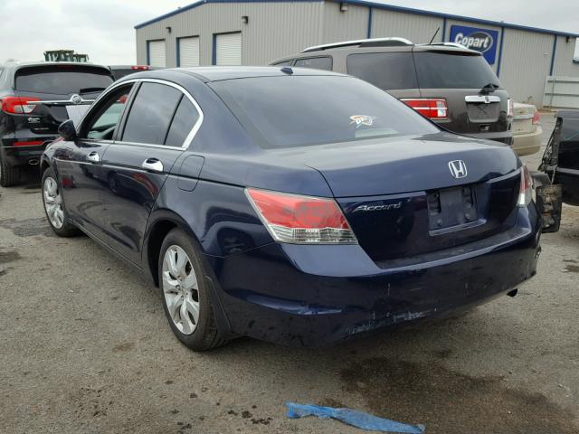 1HGCP26858A161128 - 2008 HONDA ACCORD EXL BLUE photo 3