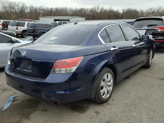 1HGCP26858A161128 - 2008 HONDA ACCORD EXL BLUE photo 4