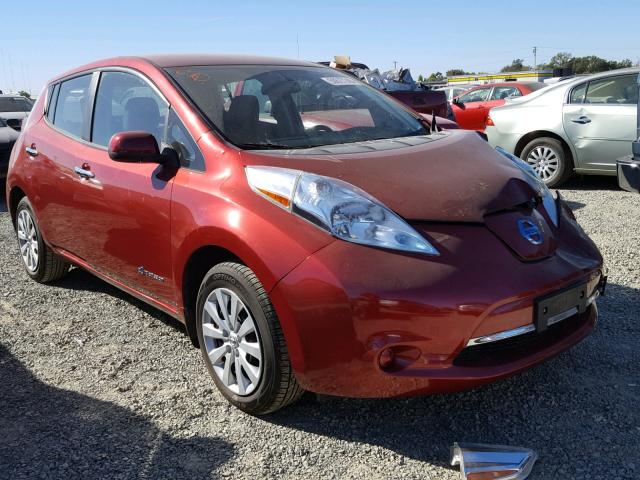 1N4AZ0CP4FC307977 - 2015 NISSAN LEAF S RED photo 1