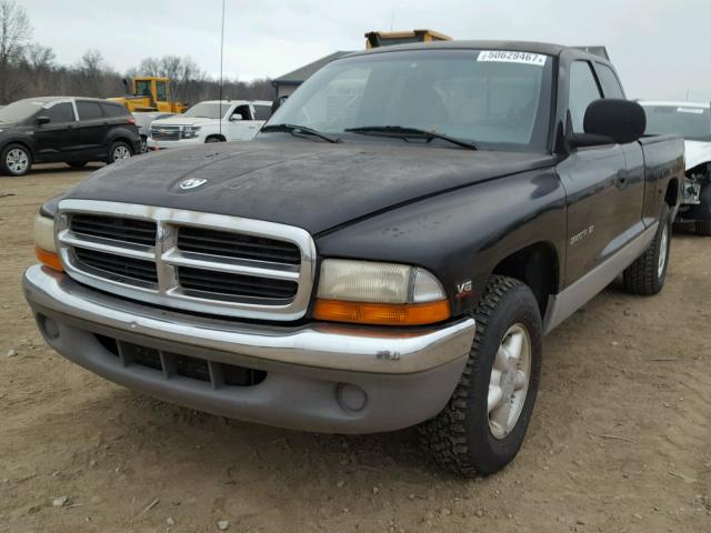 1B7GL23X7VS116205 - 1997 DODGE DAKOTA BLACK photo 2