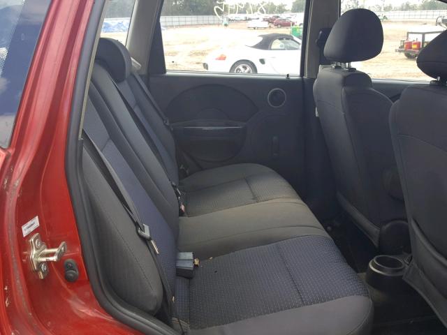 KL1TD66658B004472 - 2008 CHEVROLET AVEO BASE Қызыл фото 6