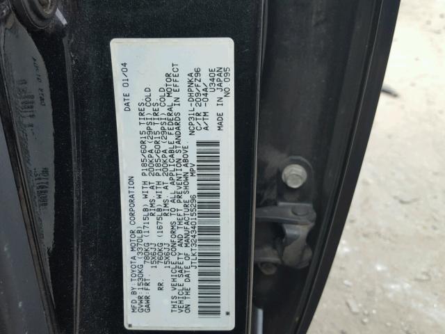 JTLKT324340155296 - 2004 TOYOTA SCION XB 黑色 照片 10