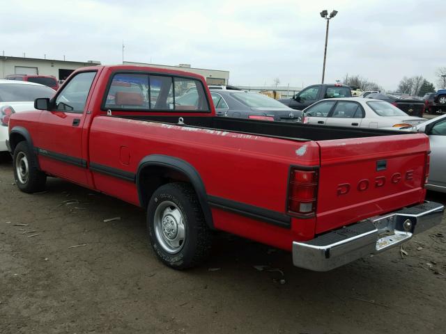 1B7FL26X6PS143924 - 1993 DODGE DAKOTA RED photo 3