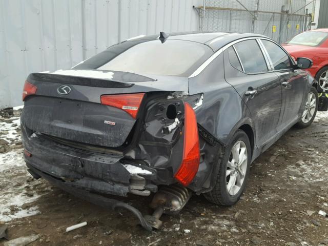 KNAGN4A67B5144805 - 2011 KIA OPTIMA EX GRAY photo 4