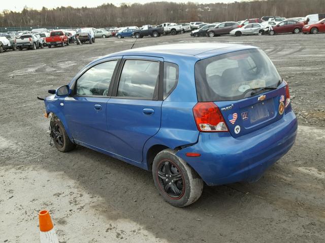 KL1TD66627B728604 - 2007 CHEVROLET AVEO BASE BLUE photo 3
