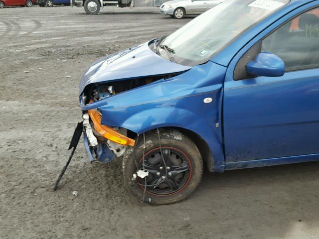 KL1TD66627B728604 - 2007 CHEVROLET AVEO BASE BLUE photo 9