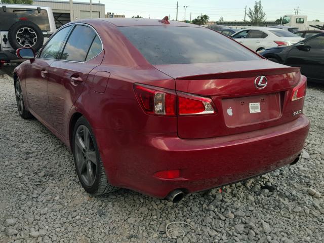 JTHBF5C27B5146174 - 2011 LEXUS IS 250 RED photo 3