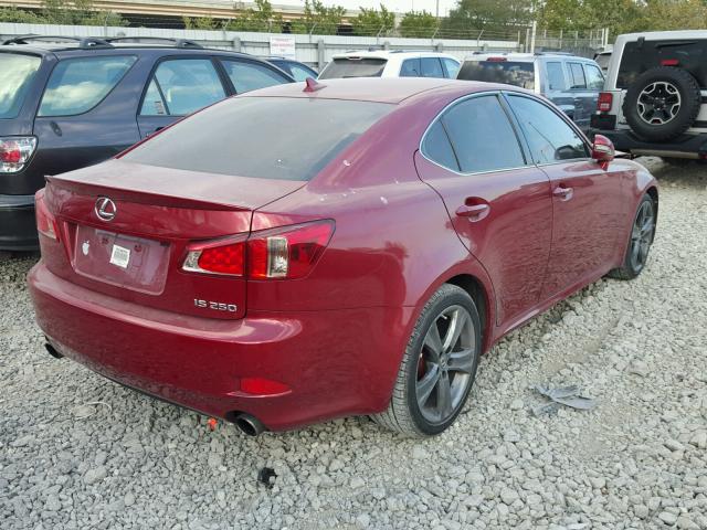 JTHBF5C27B5146174 - 2011 LEXUS IS 250 RED photo 4