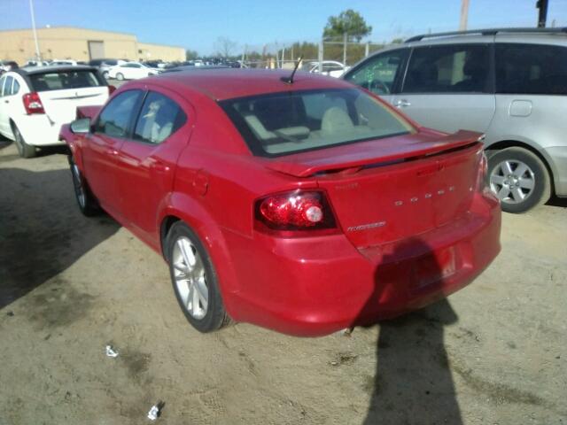 1C3CDZAG7DN549273 - 2013 DODGE AVENGER SE RED photo 3