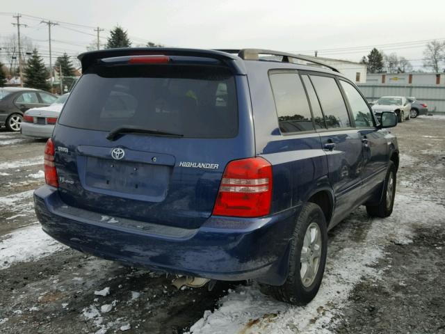 JTEHF21A030153000 - 2003 TOYOTA HIGHLANDER BLUE photo 4