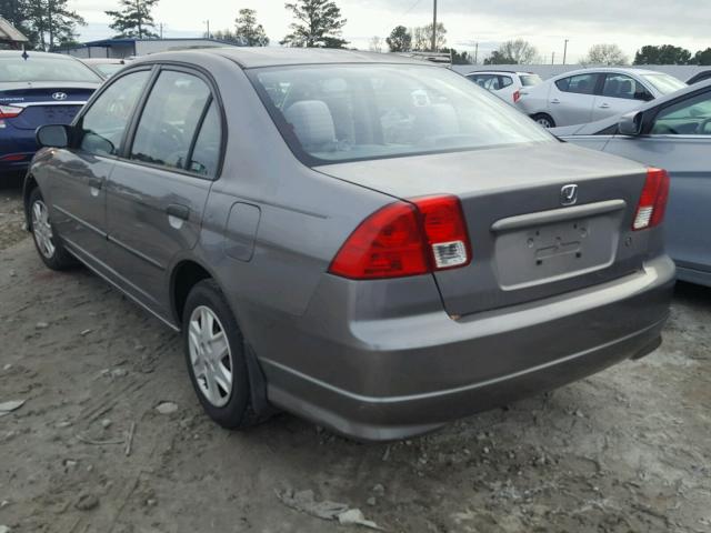 1HGES16365L005010 - 2005 HONDA CIVIC DX V GRAY photo 3