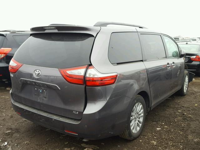 5TDYZ3DC0HS766589 - 2017 TOYOTA SIENNA XLE GRAY photo 4