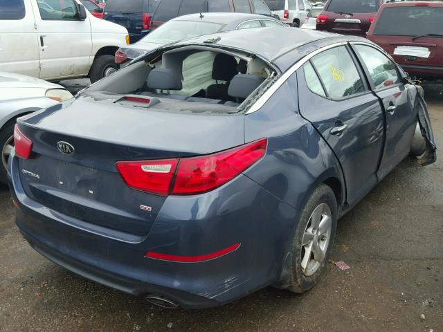 5XXGM4A72FG385476 - 2015 KIA OPTIMA LX BLUE photo 4