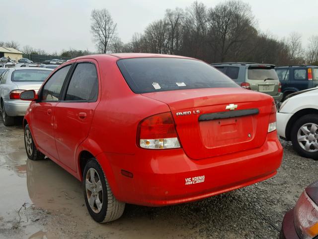 KL1TD56636B529473 - 2006 CHEVROLET AVEO BASE RED photo 3