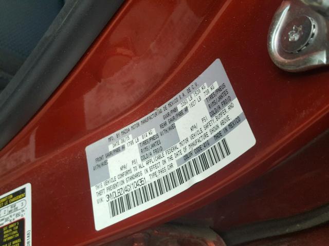 3MYDLBZV4GY104351 - 2016 TOYOTA SCION IA RED photo 10