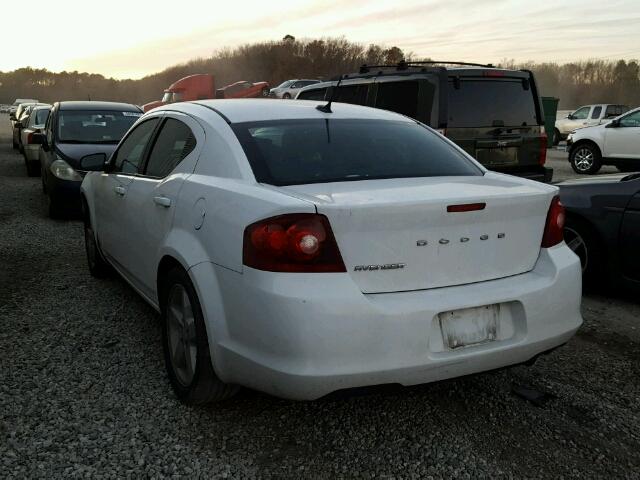 1C3CDZAB8DN566085 - 2013 DODGE AVENGER SE WHITE photo 3