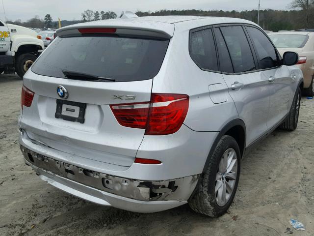 5UXWX9C53D0A17965 - 2013 BMW X3 XDRIVE2 SILVER photo 4