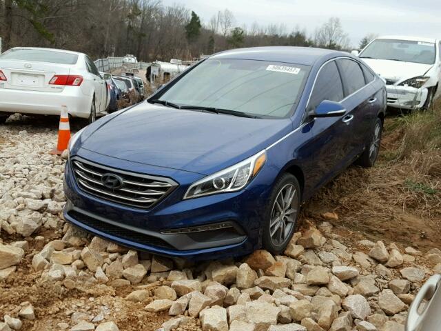 5NPE34ABXFH099247 - 2015 HYUNDAI SONATA SPO BLUE photo 2