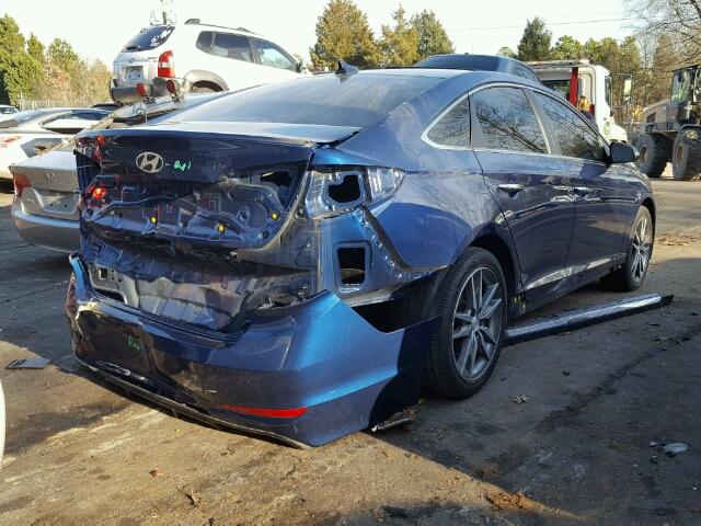 5NPE34ABXFH099247 - 2015 HYUNDAI SONATA SPO BLUE photo 4