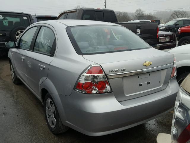 KL1TD56667B041619 - 2007 CHEVROLET AVEO BASE SILVER photo 3