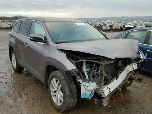 5TDBKRFH5FS073519 - 2015 TOYOTA HIGHLANDER GRAY photo 1