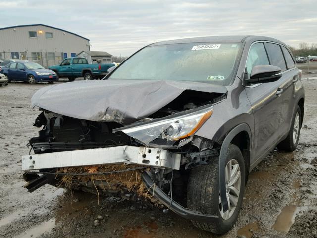 5TDBKRFH5FS073519 - 2015 TOYOTA HIGHLANDER GRAY photo 2