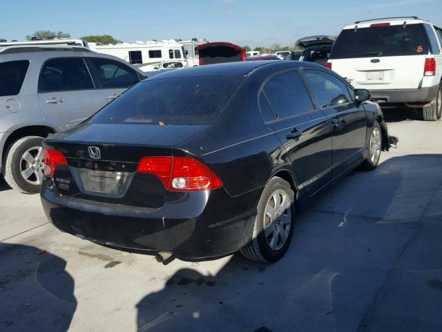 1HGFA16598L074299 - 2008 HONDA CIVIC LX BLACK photo 4