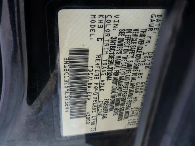 3N1BC13E59L373244 - 2009 NISSAN VERSA S BLACK photo 10