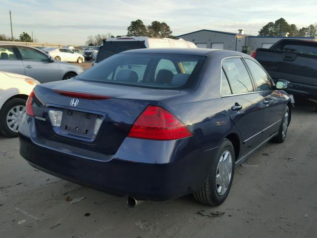 3HGCM56447G711104 - 2007 HONDA ACCORD LX BLUE photo 4