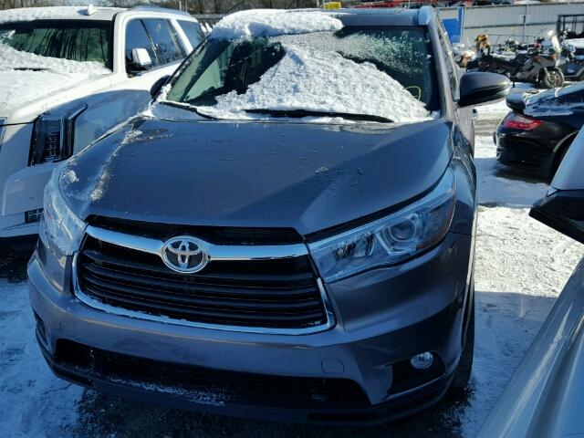 5TDDKRFH0FS186240 - 2015 TOYOTA HIGHLANDER GRAY photo 2