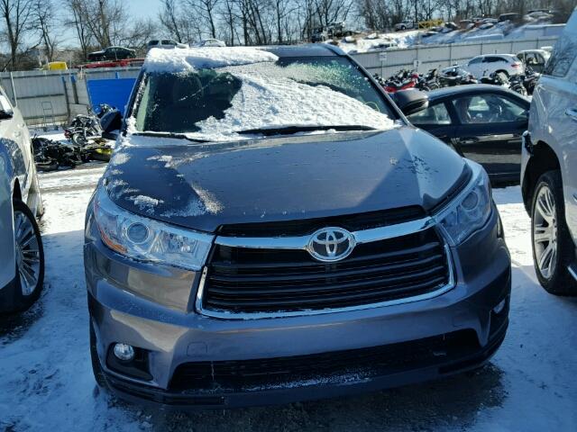 5TDDKRFH0FS186240 - 2015 TOYOTA HIGHLANDER GRAY photo 9