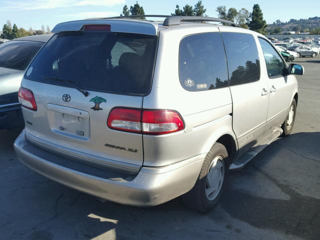 4T3ZF13C31U384418 - 2001 TOYOTA SIENNA LE SILVER photo 4