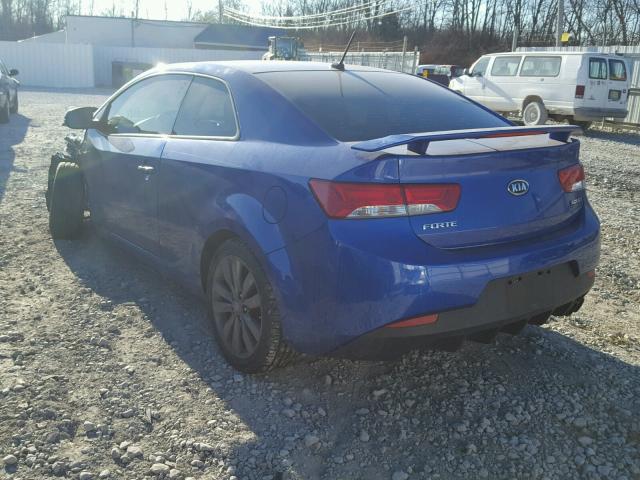 KNAFW6A31C5505232 - 2012 KIA FORTE SX BLUE photo 3