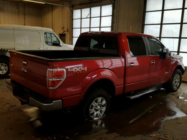 1FTFW1ET8CFA32939 - 2012 FORD F150 SUPER RED photo 4