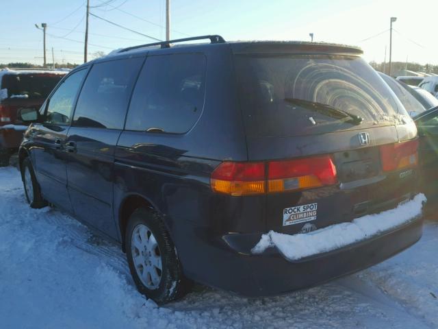 5FNRL18994B009231 - 2004 HONDA ODYSSEY EX BLUE photo 3