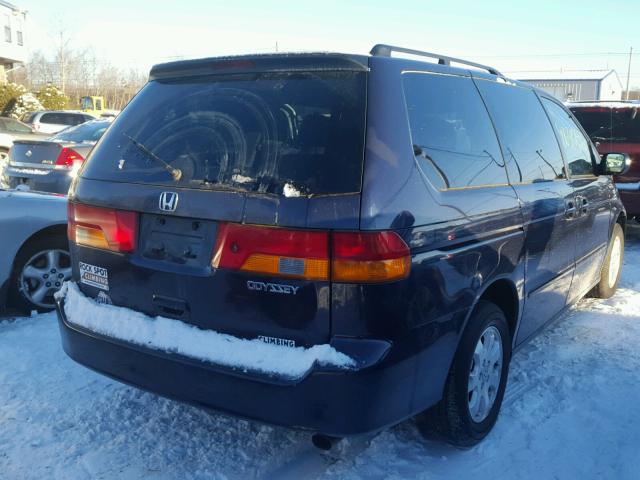 5FNRL18994B009231 - 2004 HONDA ODYSSEY EX BLUE photo 4