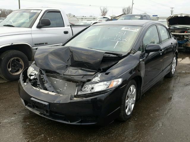 1HGFA16579L010621 - 2009 HONDA CIVIC LX BLACK photo 2