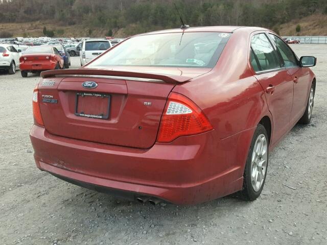 3FAHP0HA2AR248964 - 2010 FORD FUSION SE BURGUNDY photo 4