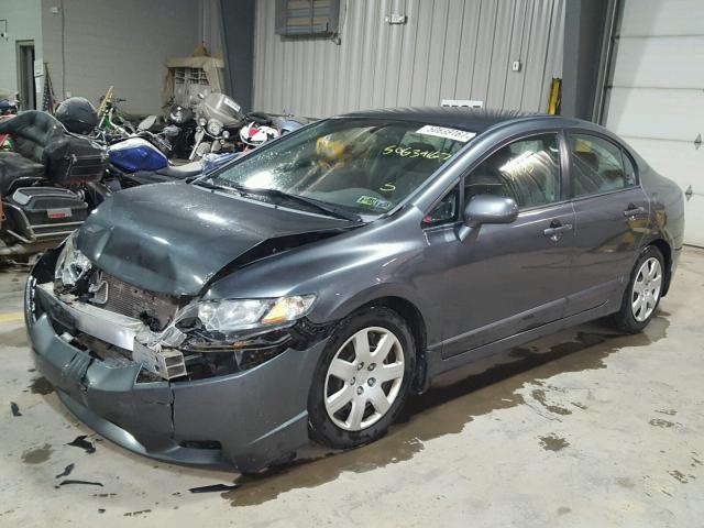 2HGFA16519H313956 - 2009 HONDA CIVIC LX GRAY photo 2