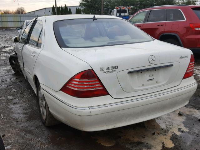 WDBNG83J53A372094 - 2003 MERCEDES-BENZ S 430 4MAT WHITE photo 3