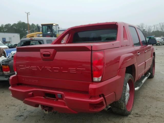 3GNEC13T42G312126 - 2002 CHEVROLET AVALANCHE RED photo 4