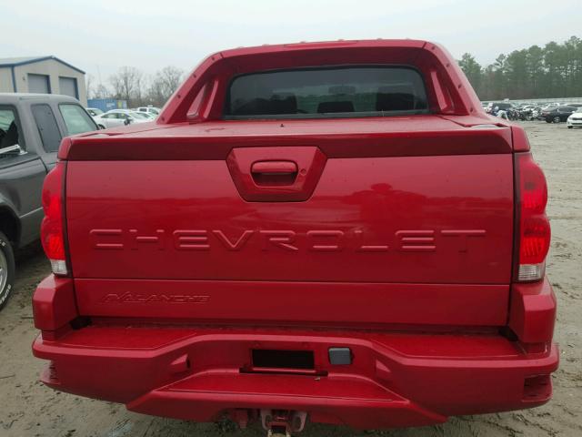 3GNEC13T42G312126 - 2002 CHEVROLET AVALANCHE RED photo 9