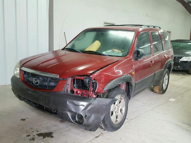 4F2CZ04124KM28037 - 2004 MAZDA TRIBUTE LX RED photo 2