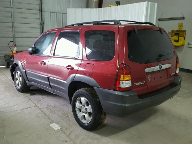 4F2CZ04124KM28037 - 2004 MAZDA TRIBUTE LX RED photo 3