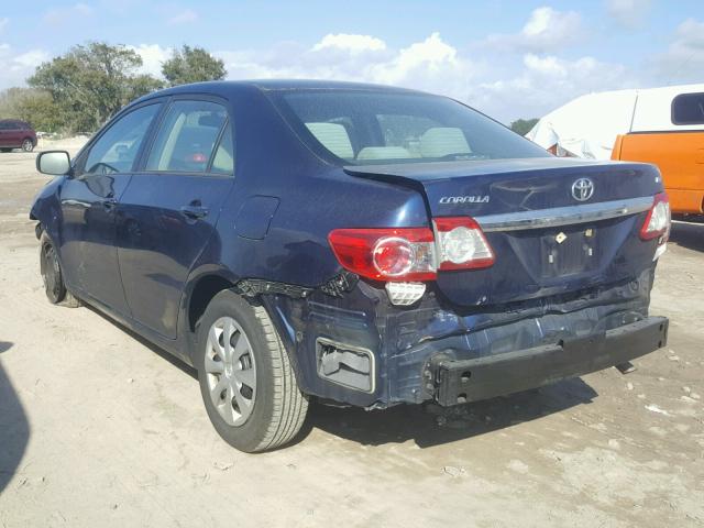 2T1BU4EE0BC663408 - 2011 TOYOTA COROLLA BA BLUE photo 3