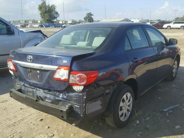 2T1BU4EE0BC663408 - 2011 TOYOTA COROLLA BA BLUE photo 4