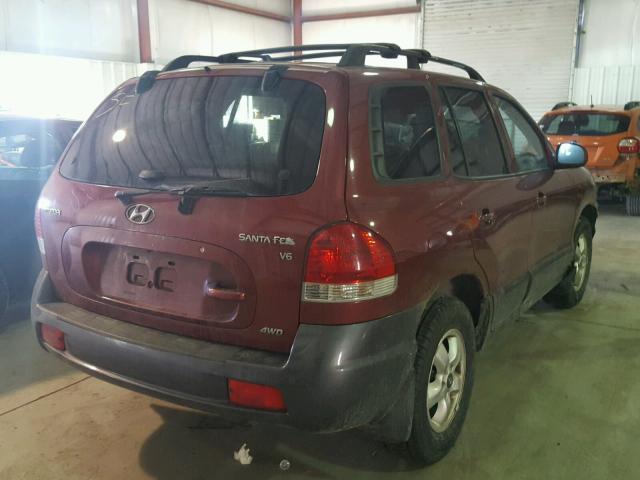 KM8SC73D55U998312 - 2005 HYUNDAI SANTA FE G RED photo 4