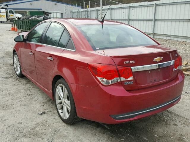 1G1PG5SB7E7360797 - 2014 CHEVROLET CRUZE LTZ RED photo 3