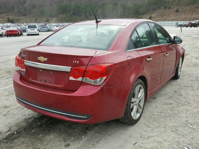 1G1PG5SB7E7360797 - 2014 CHEVROLET CRUZE LTZ RED photo 4